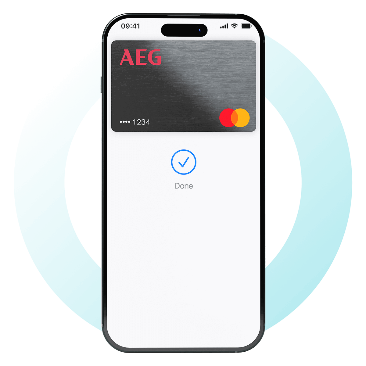 AEG branded prepaid debit card apple pay