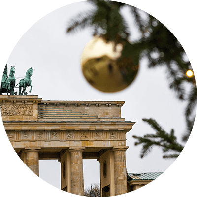 Christmas tree in front of the Brandenburg Gate