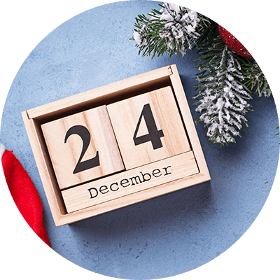 Calendar showing the 24th of December